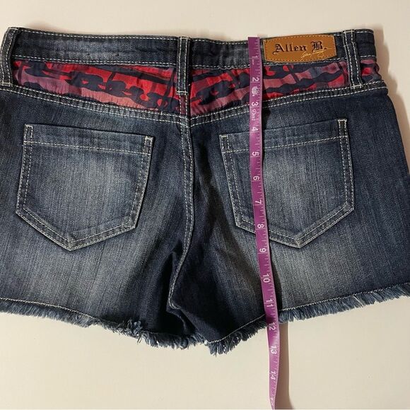 Allen B. by Allen Schwartz Red & Dark Blue Denim Cut Off Shorts Size 4 EUC - Picture 7 of 14